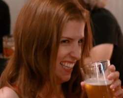 Anna Kendrick consuming alcohol